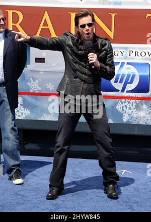 Jim Carrey at a Press Conference for Disney's Christmas Carol held at Union Station, Los Angeles, USA Stock Photo