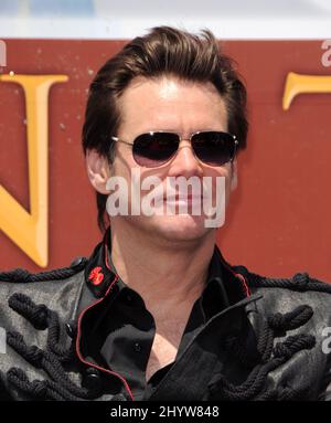 Jim Carrey at a Press Conference for Disney's Christmas Carol held at Union Station, Los Angeles, USA Stock Photo