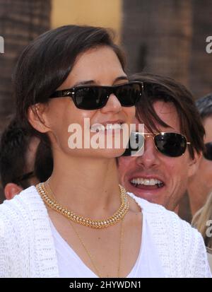 Tom Cruise and Katie Holmes attend the ceremony honoring Cameron Diaz with the 2,386th star on The Hollywood Walk of Fame in front of the Egytpian Theatre. Los Angeles, June 22, 2009. Stock Photo