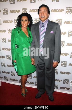 Smokey Robinson and wife Frances Glandney attend ASCAP's 22nd Annual Rhythm and Soul Music Awards held at The Beverly Hilton Hotel in Beverly Hills, USA Stock Photo