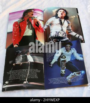 Michael Jackson Memorial program booklet is seen during the Michael Jackson Memorial at the Staple Center in Los Angeles, CA, on July 7, 2009. Stock Photo