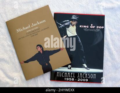 Michael Jackson Memorial program booklet is seen during the Michael Jackson Memorial at the Staple Center in Los Angeles, CA, on July 7, 2009. Stock Photo