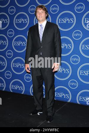 Matthew Stafford in the press room at the 17th Annual ESPY Awards held at the Nokia Theatre, Los Angeles, USA. Stock Photo