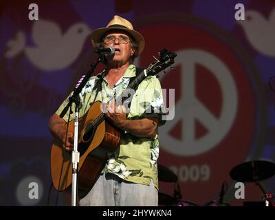 Country Joe McDonald at the Woodstock Festival 40th Anniversary Concert held at the original 1969 Woodstock Festival Site at Bethel Woods Center for the Arts in Bethel, New York. Stock Photo