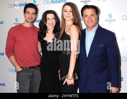 Steven Strait, Julianna Margulies, Dominik Garcia-Lorido and Andy Garcia during the premiere of the new movie from Anchor Bay Films, 'City Island', held at the Landmark Theater, Los Angeles Stock Photo