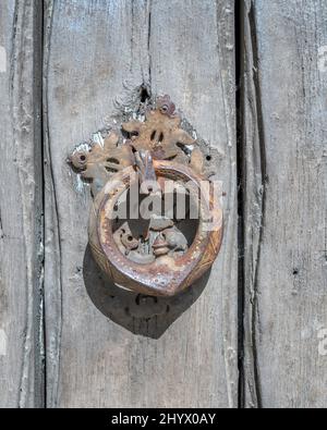 Close-up of an antique door handle. Stock Photo