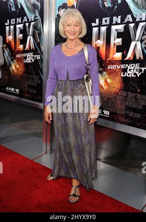 Helen Mirren attends the premiere of Warner Bros' 'Jonah Hex' at the Arclight Cinemas in Los Angeles, June 17, 2010. Stock Photo