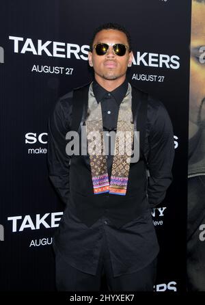 Chris Brown at the world premiere of 'Takers' held at the ArcLight Cinemas Cinerama Dome in Los Angeles, USA. Stock Photo