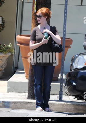 Christina Hendricks leaves the Catherine Malandrino Store in west Hollywood. Stock Photo