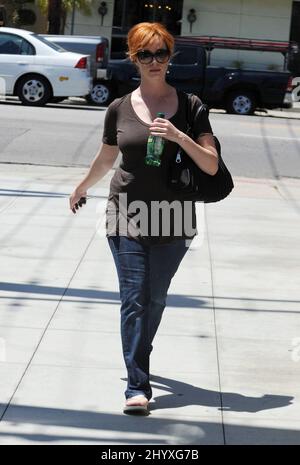 Christina Hendricks leaves the Catherine Malandrino Store in west Hollywood. Stock Photo