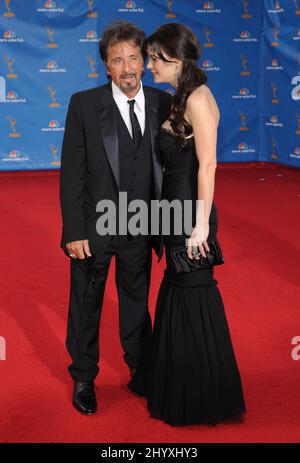 Al Pacino and Lucila Sola arriving at the 62nd Annual Primetime Emmy Awards held at the Nokia Theatre, Los Angeles. Stock Photo