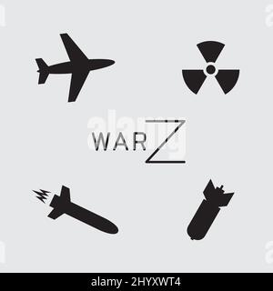 war Z logo and icon symbol sign set Stock Vector