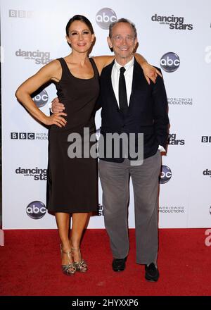 Jennifer Grey and her father at the 'Dancing With The Stars' 200th Episode party held at Boulevard 3, Hollywood. Stock Photo