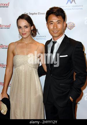 Erin Cahill and James Kyson Lee at the Museum of Tolerance International Film Festival Gala Awards presentation honoring Clint Eastwood held at the Museum of Tolerance in Los Angeles, USA. Stock Photo