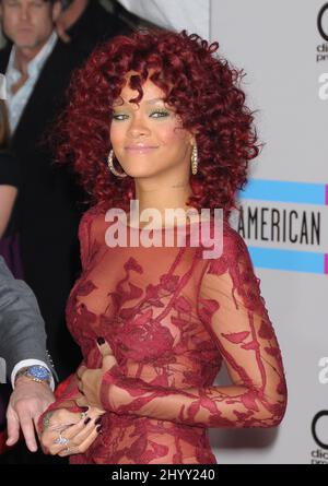Rihanna during the 2010 American Music Awards held at Nokia Theatre Los Angeles Stock Photo