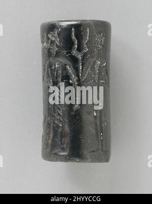 Cylinder Seal. Mesopotamia, Old Babylonian period, circa 2000-1600 B.C.. Tools and Equipment; seals. Hematite Stock Photo