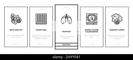 Asbestos Material And Problem Onboarding Icons Set Vector Stock Vector