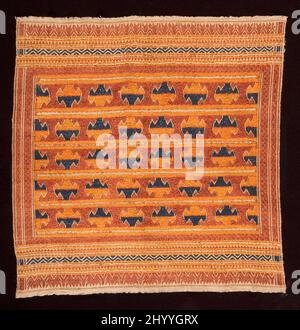 Ceremonial Textile (Tampan). Indonesia, South Sumatra, Lampung, late 19th century. Textiles. Cotton plain weave, silk and metallic thread supplementary weft patterning Stock Photo