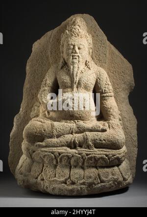 The Maharishi (Great Sage) Agastya. Indonesia, Central Java, 10th century. Sculpture. Volcanic stone Stock Photo