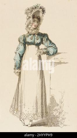 Fashion Plate, 'Promenade Dress' for 'The Repository of Arts'. Rudolph Ackermann (England, London, 1764-1834). England, London, October 1, 1817. Prints; engravings. Hand-colored engraving on paper Stock Photo