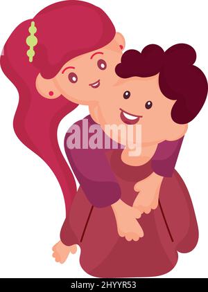 Isolated happy couple characters hugging each other Vector Stock Vector