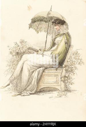 Fashion Plate, 'Promenade Dress' for 'The Repository of Arts'. Rudolph Ackermann (England, London, 1764-1834). England, London, September 1, 1813. Prints; engravings. Hand-colored engraving on paper Stock Photo