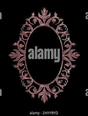 Ornate vintage frame on black background Stock Photo