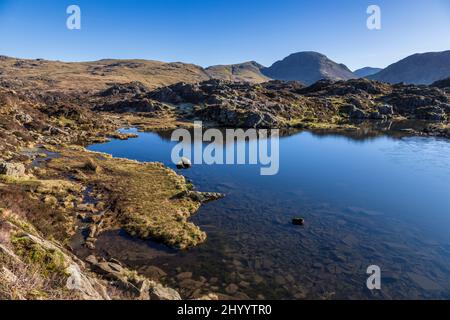 Innominate Tarn on Hay Stacks Fell in the Buttermere Fells, Lake District, England Stock Photo