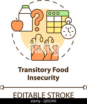 Transitory food insecurity concept icon Stock Vector
