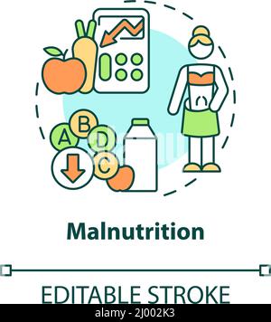 Malnutrition concept icon Stock Vector