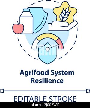 Agrifood system resilience concept icon Stock Vector