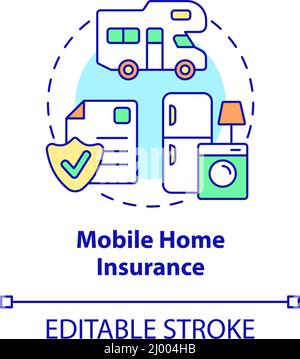 trailer mobile house icon color illustration Stock Vector Image & Art ...