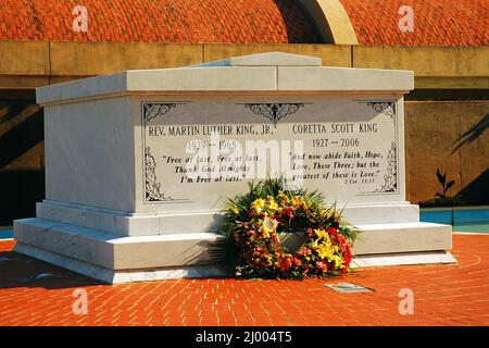 The graves of Martin and Coretta King in Atlanta Georgia Stock Photo