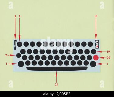 Olivetti Lettera 22 Typewriter Instruction Manual and Typing Guide (1950-1962) Detail Page 4 Stock Photo