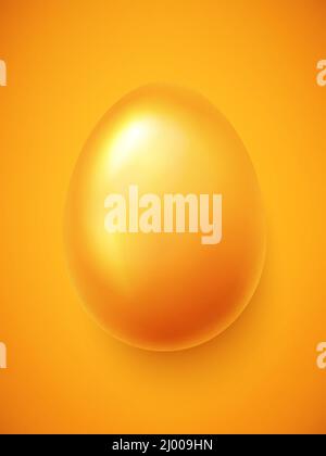 Realistic easter egg decorated in gold color . Vector illustration. Stock Vector