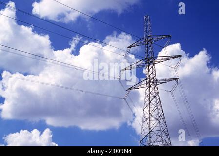 New Zealand. Waikato. Electricity pylon. Stock Photo