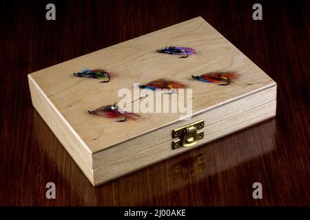 A box of salmon fishing flies Stock Photo - Alamy