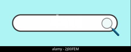 Search bar in 3d render isolated on blue background. 3d vector illustration.  Stock Vector