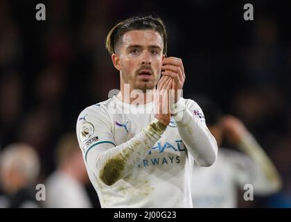 14 March 2022 - Crystal Palace v Manchester City - Premier League - Selhurst Park  Manchester City's Jack Grealish during the Premier League match at Selhurst Park.  Picture Credit : © Mark Pain / Alamy Live News Stock Photo