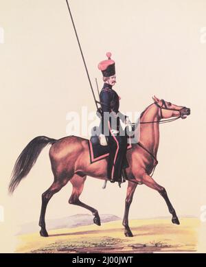 Cossack of the Don Army of the Russian Empire. Painting from 1832. Stock Photo