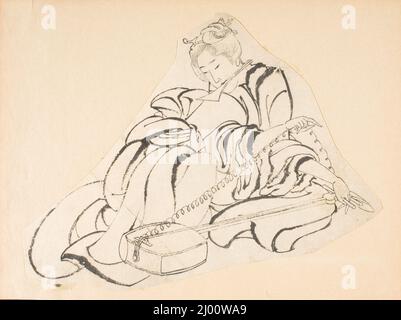 woman-restringing-a-samisen-