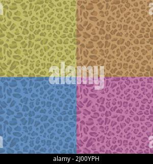Abstract seamless vector pattern of leopard skin. Set Abstract print from the skin of wild animals. For print, web, home decor, fashion, surface Stock Vector