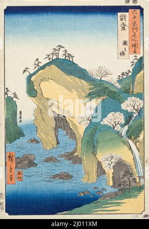 木工絵　　北海道 Noto Province, Waterfall Bay. Utagawa Hiroshige (Japan, Edo