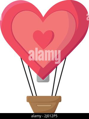 Heart air balloon vector isolated glyph icon Stock Vector Image & Art ...