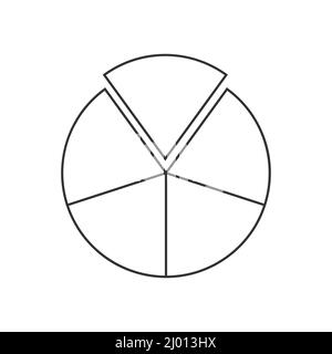 Pizza with slices white linear icon for dark theme Stock Vector Image ...