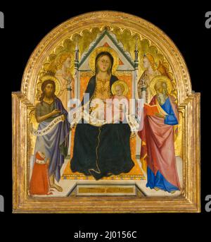Madonna and Child with Sts. John Baptist and Paul (?). Don Silvestro dei Gherarducci (attributed to) (Italy, Florence, 1339-1399). Italy, circa 1375. Paintings. Tempera on panel Stock Photo
