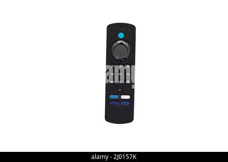 The best tv remote control, also controlled by voice. Isolated on white background. Stock Photo