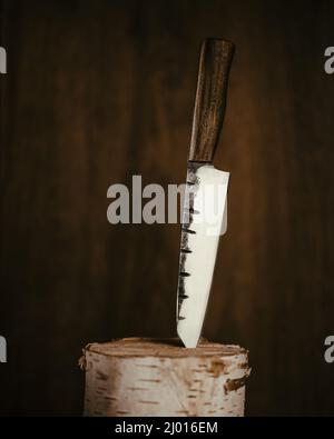 Vintage knife on a small stamp Stock Photo