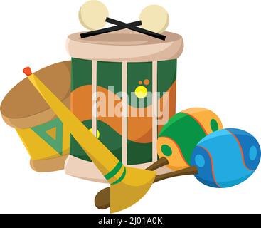 Wind musical instruments on white. 3d vector illustration Stock Vector ...