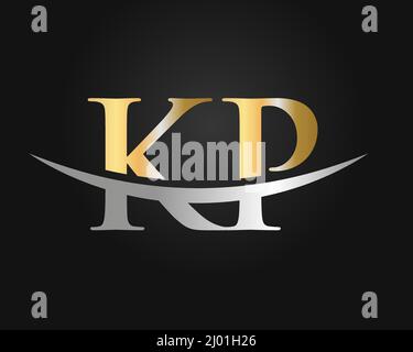 Initial Letter KP Logo. KP Letter Logo Design Vector Template Stock Vector
